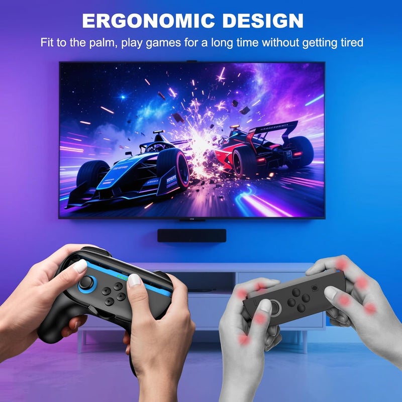 EXTREMECOOL Switch 2 Controller Grip Compatible with Nintendo Switch 2 (2025) for Joycon Controller, Plug and Play Joypad Grip, 2 Pack Joy Con Comfort Grips for Nintendo Switch 2 Accessories Kit Black - Image 5